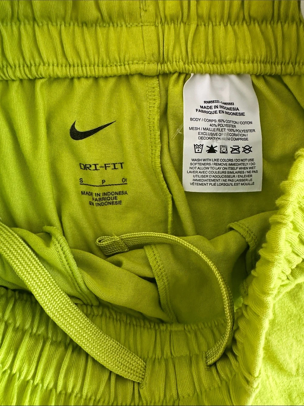 NIKE Kids Small Training Running Shorts, Dri-Fit Lime Green, Pockets- DX4965-308